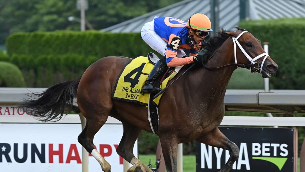 After winning the Grade 1 Alabama Stakes, Nest passes Epicenter to